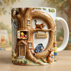 Cute Tree House Alphabet Initial Letter Coffee Mug - Personalized Gifts 03QHLU150126