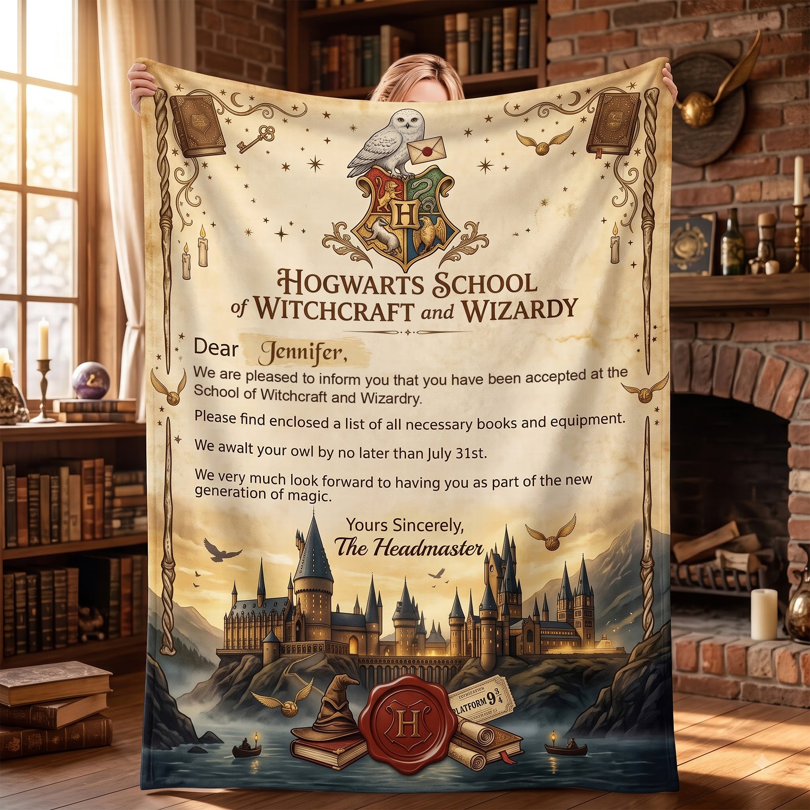 Enchanted Academy Blanket - Personalized Gift For Fantasy Lovers 04NAQN100826