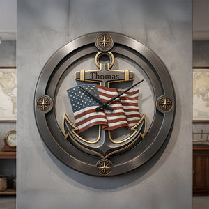 Nautical Anchor Acrylic Clock Personalized Gifts For Veteran 03KIDT231225