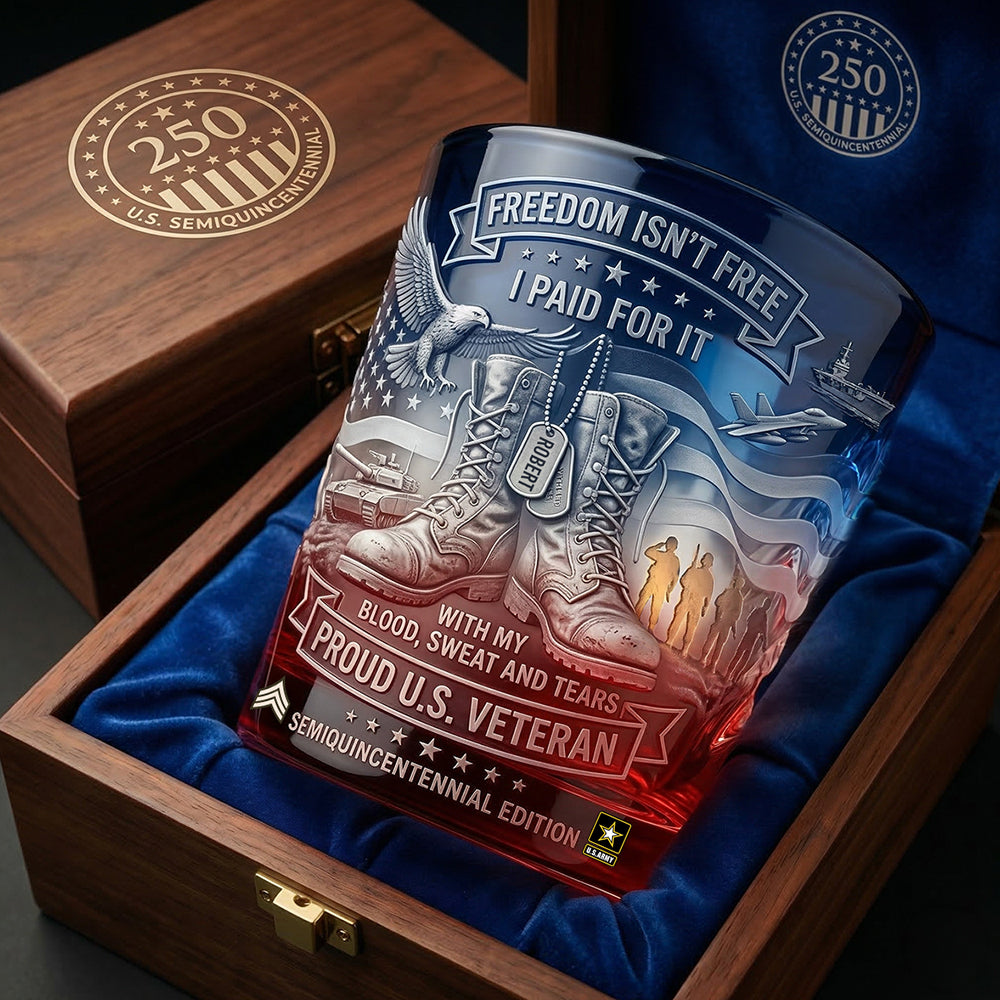 Patriotic Veteran Whiskey Glass, Personalized Gifts For Veterans 05qhdt180326