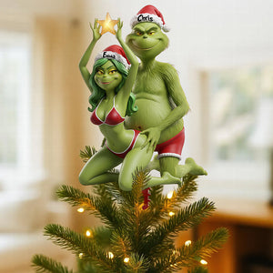 Naughty Couple Acrylic Christmas Tree Topper -  Personalized Gifts For Couple 04ohta171125