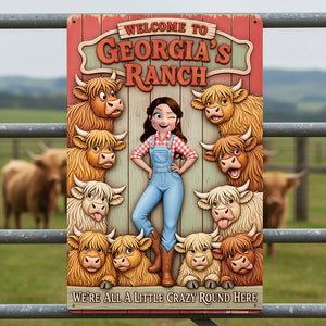 Highland Cow Farm Print Metal Sign - Personalized Gifts For Farmer 02nata200126