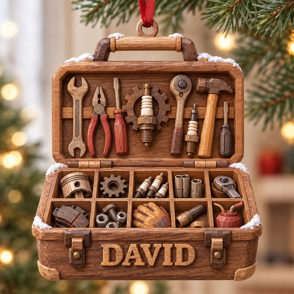 Mechanic Tool Box Acrylic Ornament - Personalized Gifts For Mechanic 01tttn101026