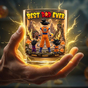 Best Power Dad Ever Round Glass Personalized Gifts For Dad 02TYDT140526