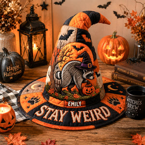 Special Raccoon Quilted Witch Hat, Personalized Gift For Halloween 03qhdh180826