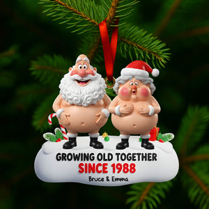 Growing Old Couple Ornament - Personalized Funny Gifts For Couple 04OHLU031025