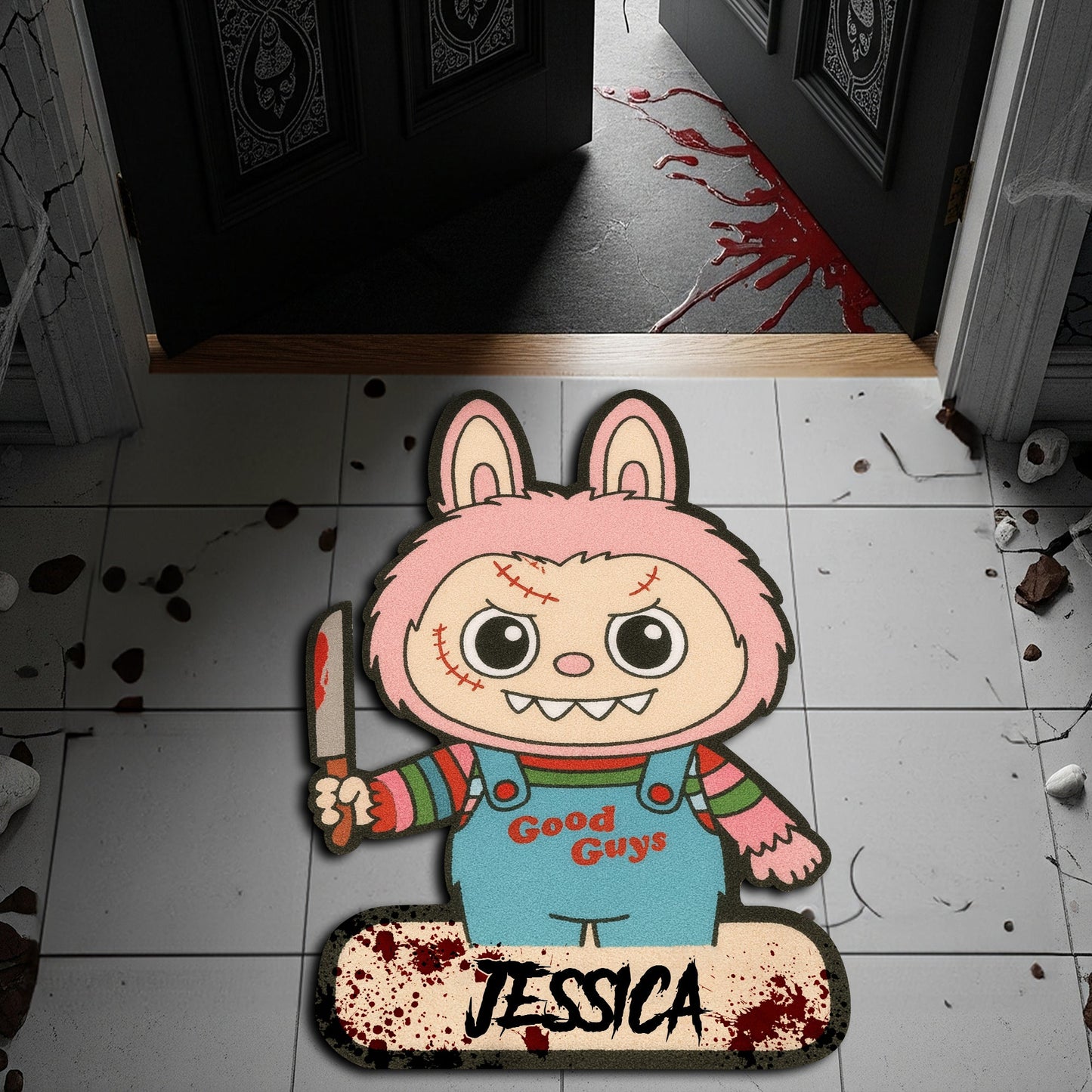 Creepy Bunny Horror Doormat - Personalized Gifts For Horror Fans 04HYLU160825