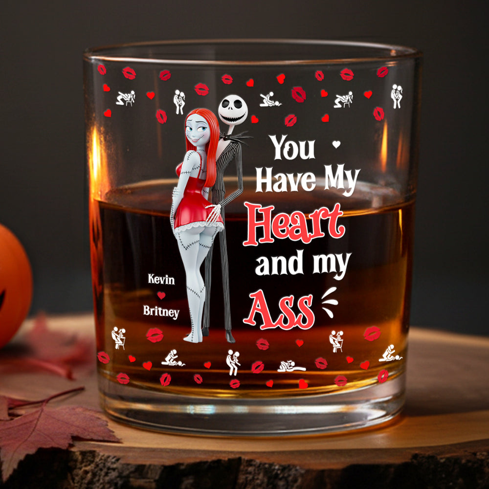 Funny Couple Halloween Glass Mug Personalized Gifts For Couple 01NADT120925