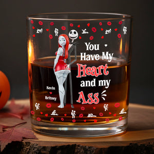 Funny Couple Halloween Glass Mug Personalized Gifts For Couple 01NADT120925