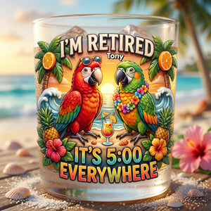 Retired Parrot Round Glass - Personalized Gifts 01tylu300626