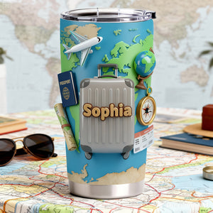 Adventure Awaits Travel Tumbler - Personalized Gift For Travel Lovers 05KILU060126