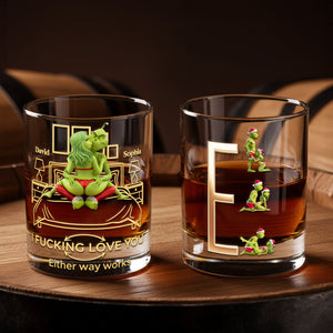 Cheeky Green Couple Round Glass - Personalized Gifts For Couples 04OHLU201125