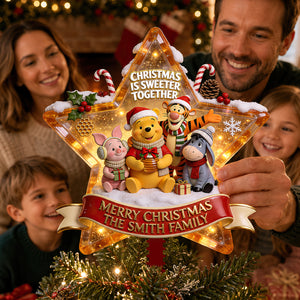 Christmas Is Sweeter Together Tree Topper - Personalized Christmas Gifts For Family 06pgdt050826