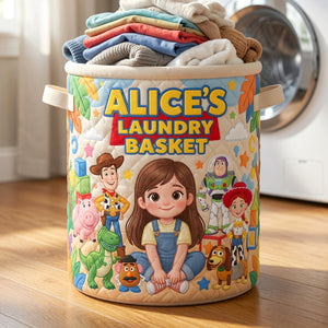 Lovely Characters Quilted Laundry Basket - Custom Photo Gifts 04natn090726