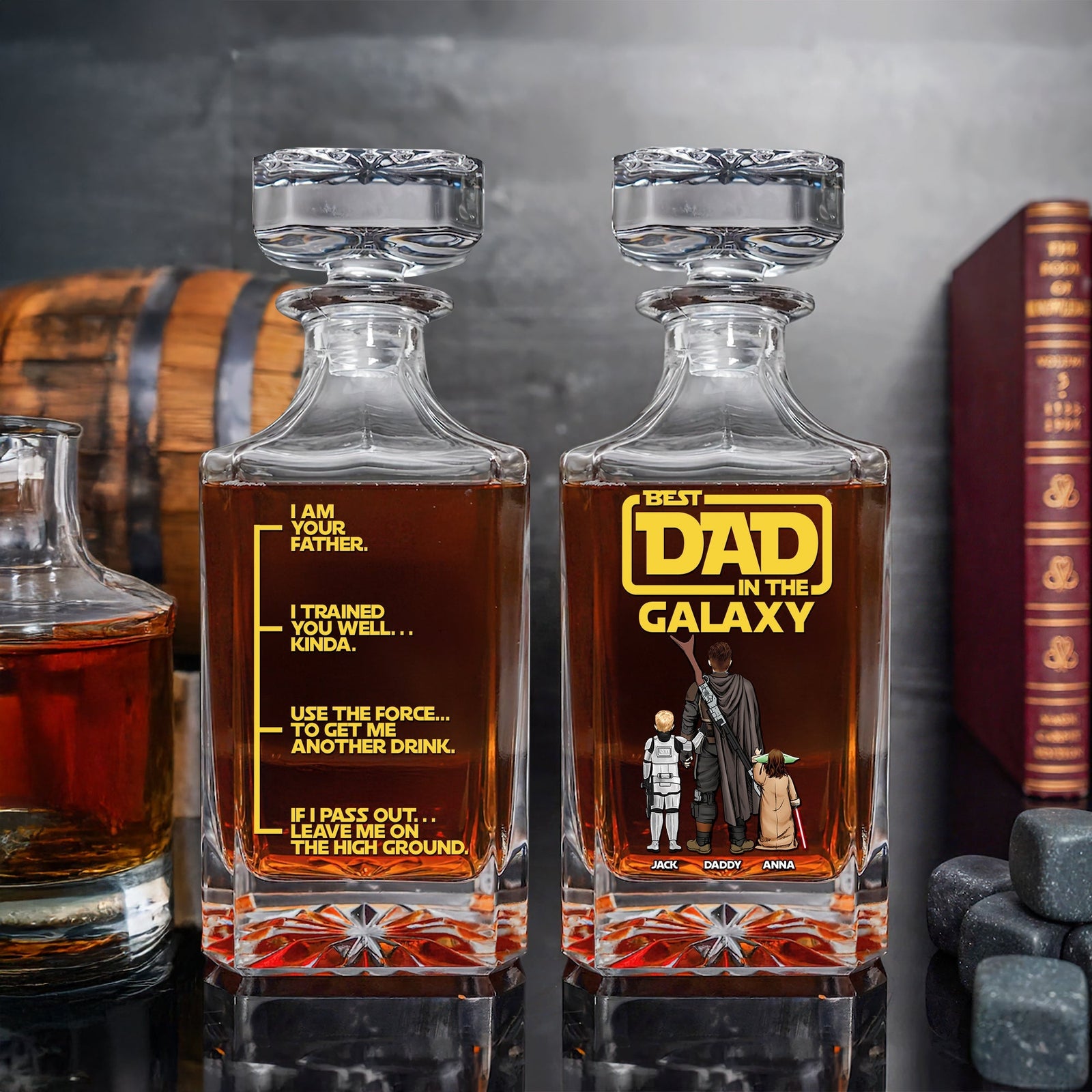 Galaxy Dad Whiskey Bottle - Personalized Gift For Dad 01TOTN060525HHHG-Homacus