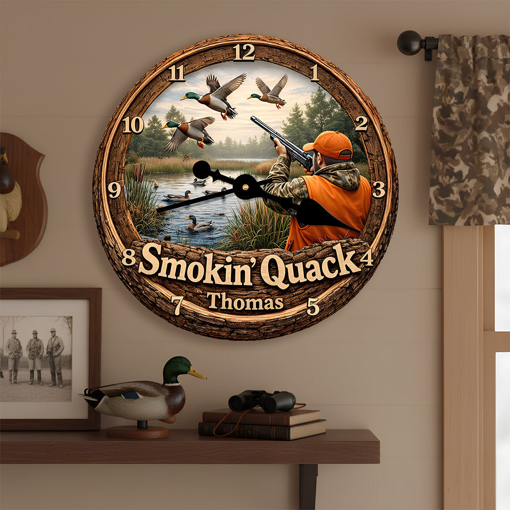 Duck Hunting Wall Clock Personalized Gifts For Hunters 01HUDT231225