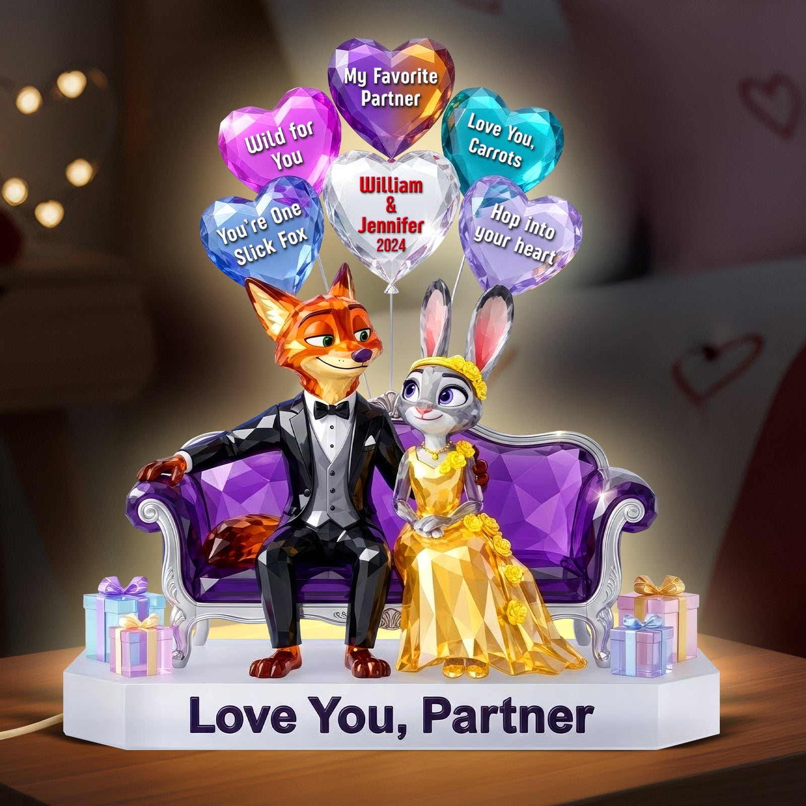 Romantic Couple Acrylic Light Box - Personalized Gifts For Couple 05toqn041225
