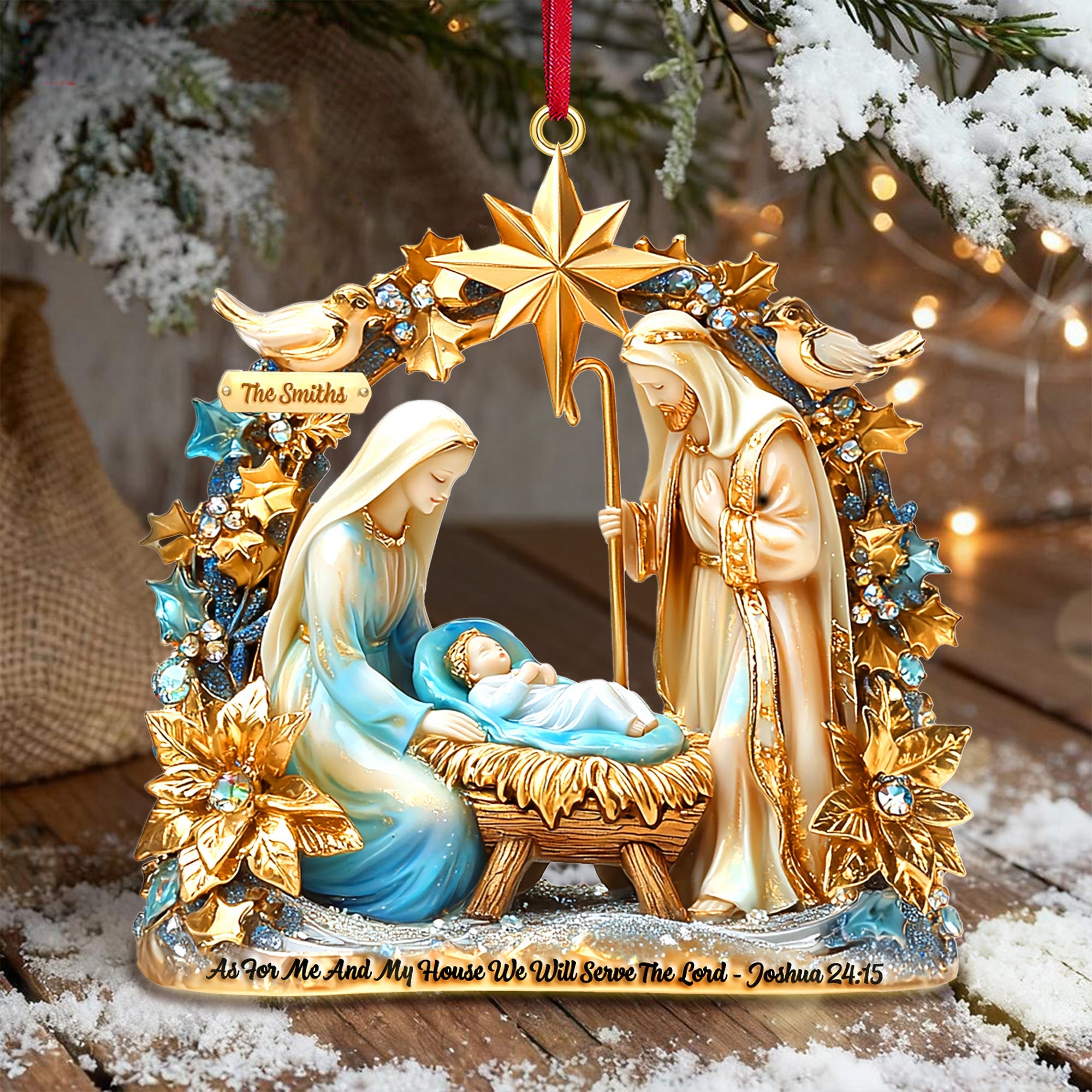 Faithful Nativity Acrylic Ornament - Personalized Gifts For Family 02TGMG031125