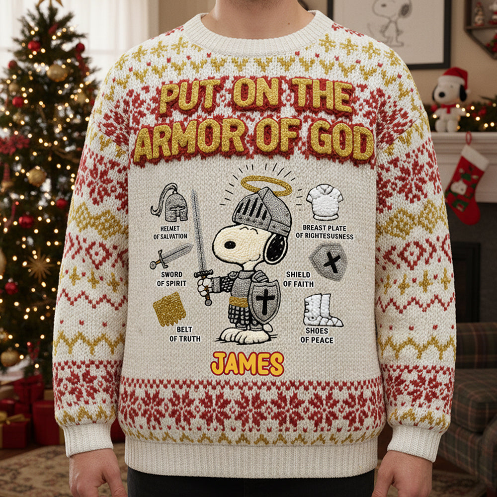Knight Jesus Knitted Ugly Sweater - Personalized Gifts For Christian Ugly Sweater 01NATA301025