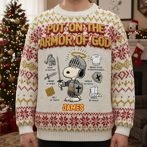 Knight Jesus Knitted Ugly Sweater - Personalized Gifts For Christian Ugly Sweater 01NATA301025