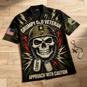 Old Skull Veteran Hawaiian Shirt- Personalized Gifts For Veteran 04NAQN150626