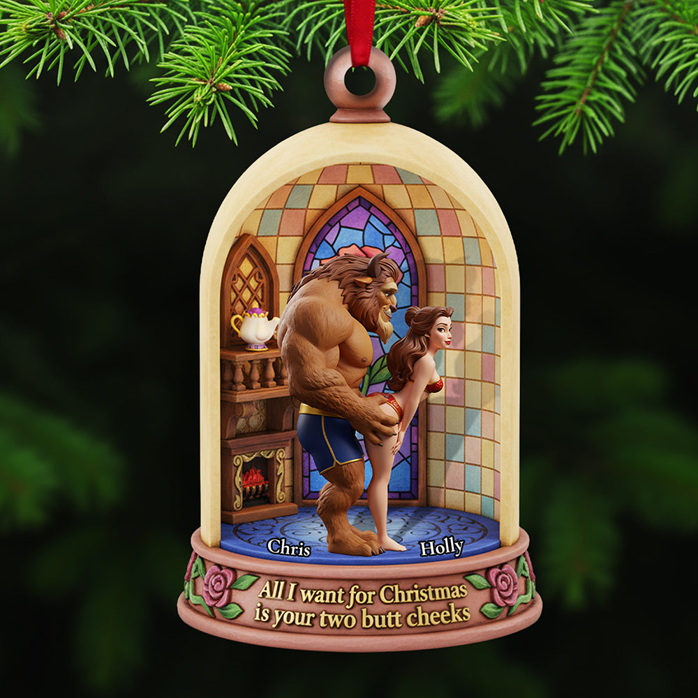 Naughty Couple Acrylic Christmas Ornament, Personalized Gifts For Couple 06ohta031125