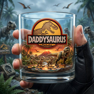 Dad & Kids Adventure Glass Mug Personalized Gifts For Dad 04NATA240426-Homacus