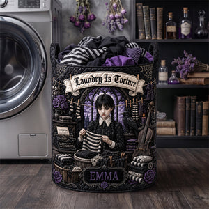Dark Gothic Girl Laundry Basket - Personalized Gift 04HADH110726
