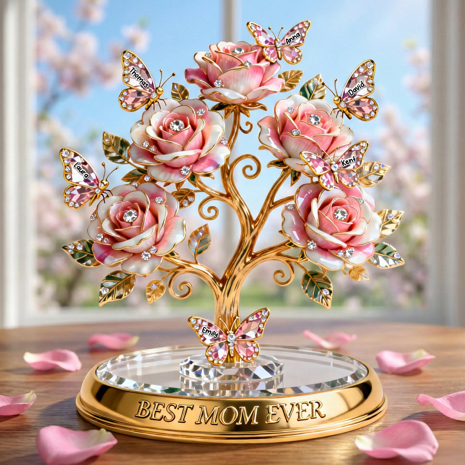 Family Tree Butterfly Rose Acrylic Plaque – Personalized Gifts For Mom 02ohqn030226