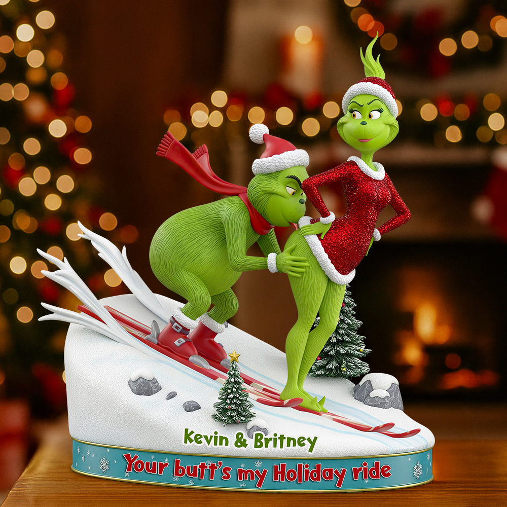 Skiing Couple Christmas Acrylic Plaque Personalized Gifts For Couple 01OHDT180925