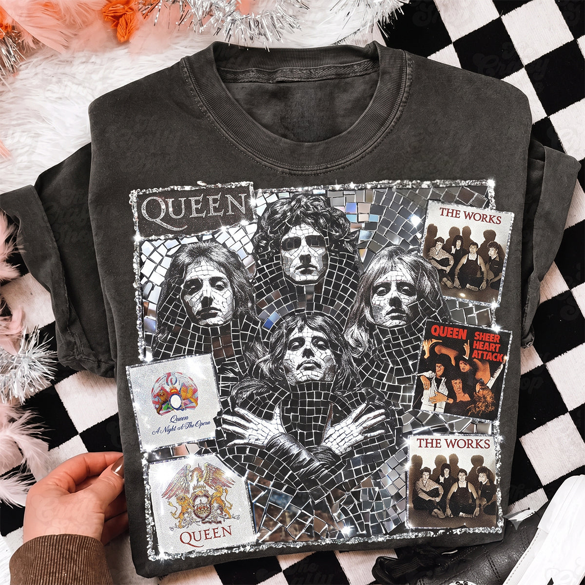 Funky Queen Band Washed T-shirt, Personalized Gifts For Music Lovers 04qhtn050826