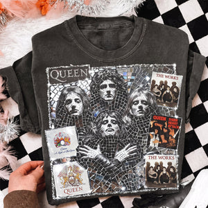 Funky Queen Band Washed T-shirt, Personalized Gifts For Music Lovers 04qhtn050826