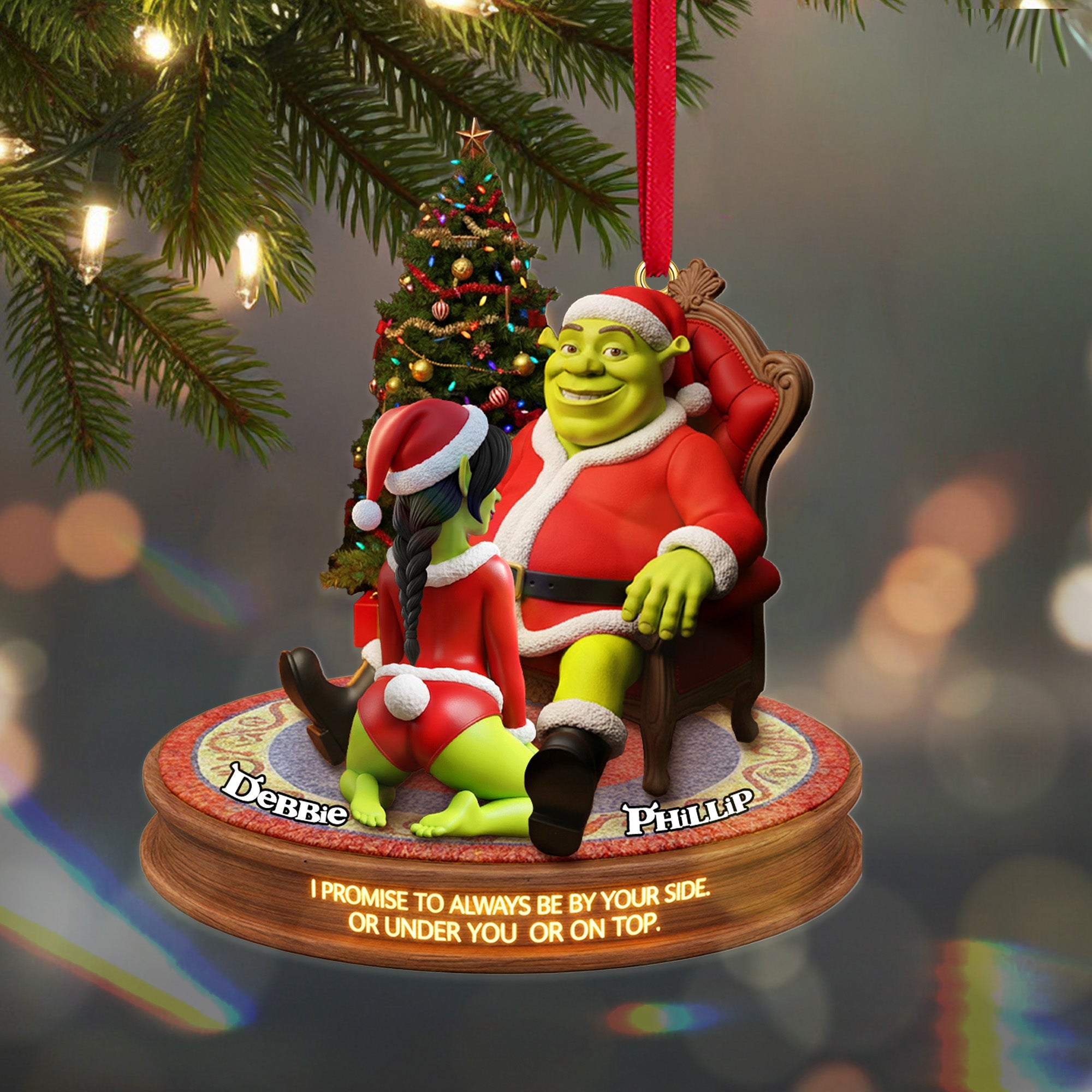 Funny Couple Ornament - Personalized Gifts For Couple Christmas Ornament 01PAMG260925