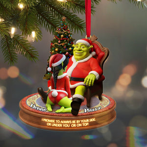 Funny Couple Ornament - Personalized Gifts For Couple Christmas Ornament 01PAMG260925