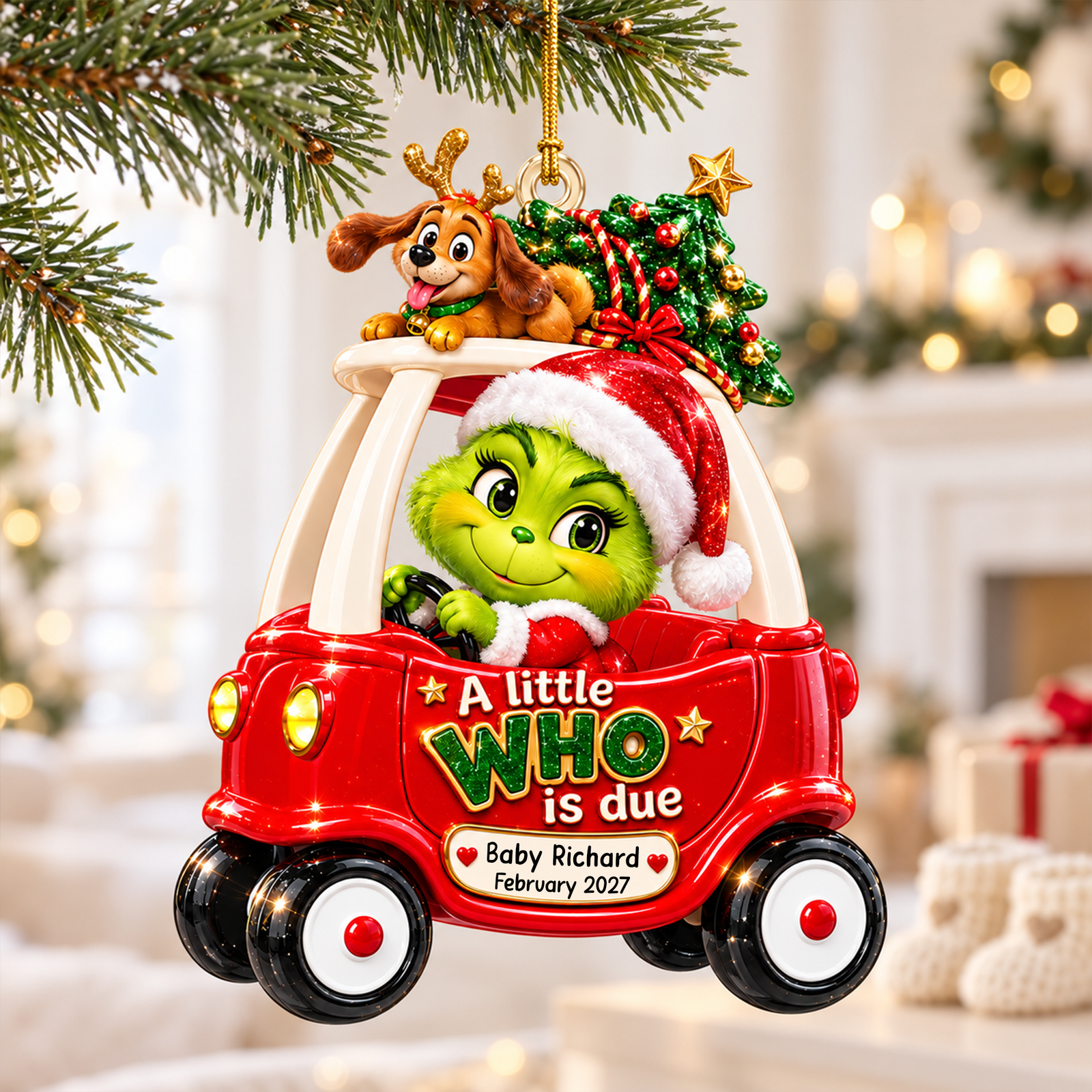 Baby On Car Ornament - Personalized Gifts For Pregnancy Christmas Ornament 05HUQN161026