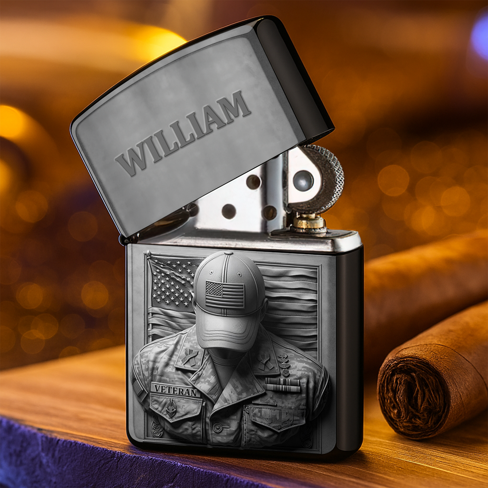 Patriot Veteran Lighter - Personalized Gift For Veteran 08HULU190725