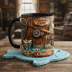 Fishing Camp Coffee Accent Mug - Personalized Gifts For Fishing Lovers 03pata090126