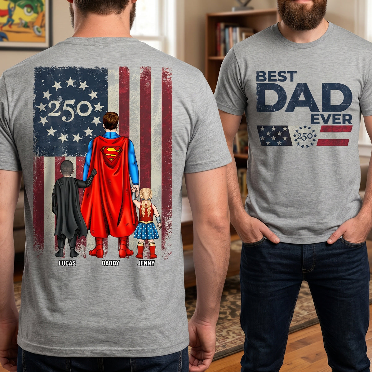 Powerful Dad And Kids Shirt - Personalized Gifts For Father's Day Shirt 01NATN300426PA