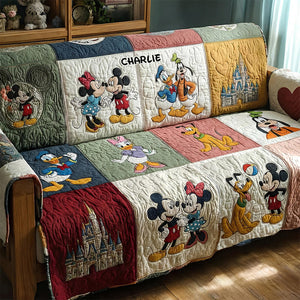 Cute Friends Collage Quilted Sofa Cover, Personalized Gifts 02qhdt260126