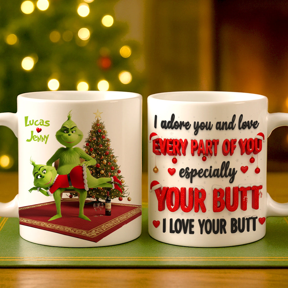 Naughty Green Monster Personalized Gifts For Couple Christmas Coffee Mug 03natn120925
