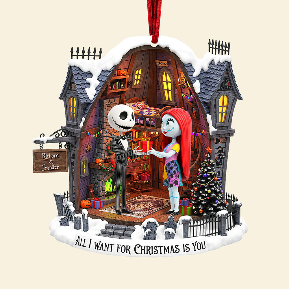 Spooky Couple Christmas Ornament - Personalized Gifts For Couple 02pgqn120925