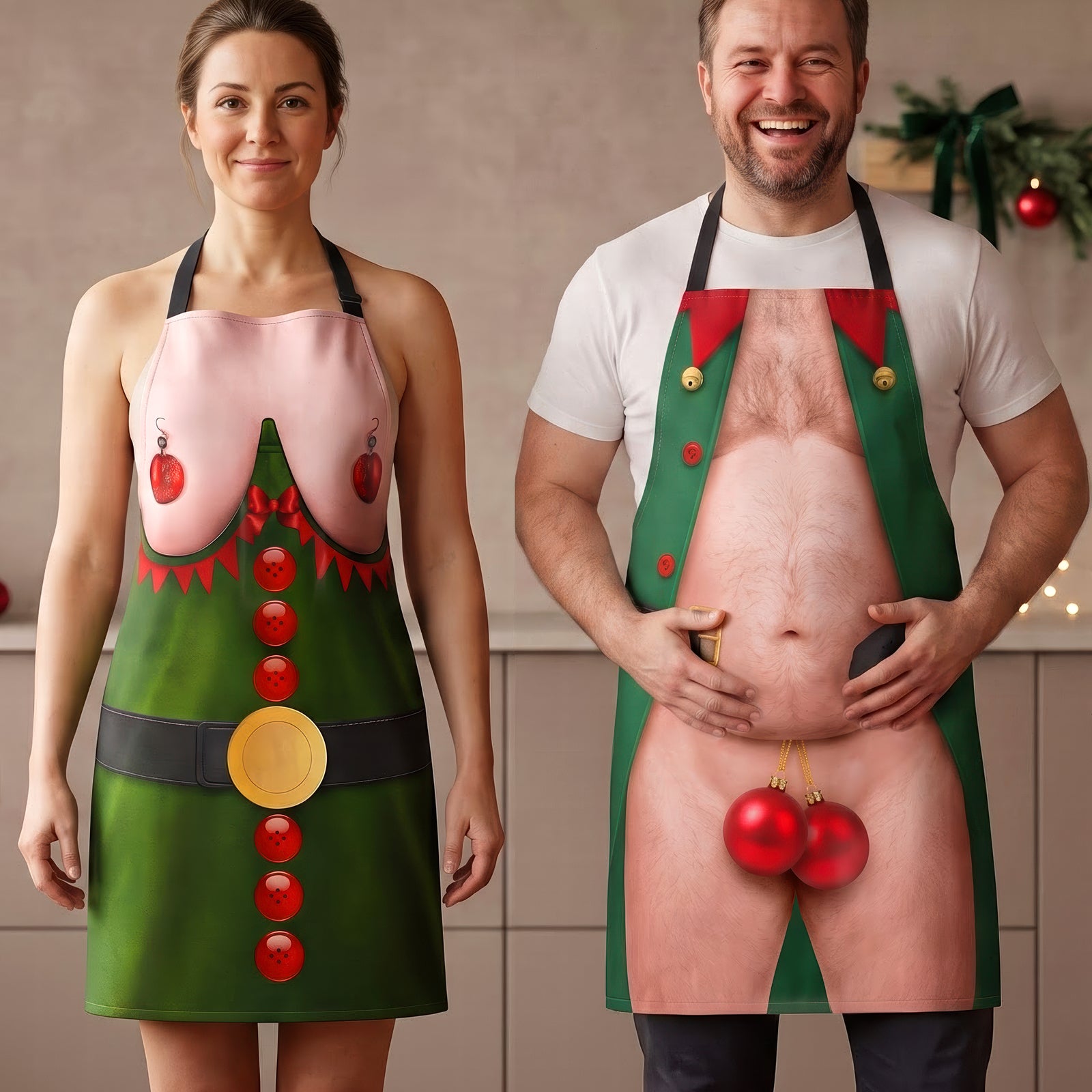 Spicy Christmas Costumes Aprons, Personalized Gifts For Couple 04qhqn200826