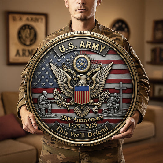 Military Wood Sign – Personalized 250th Anniversary Gift for Soldiers 04naqn070725