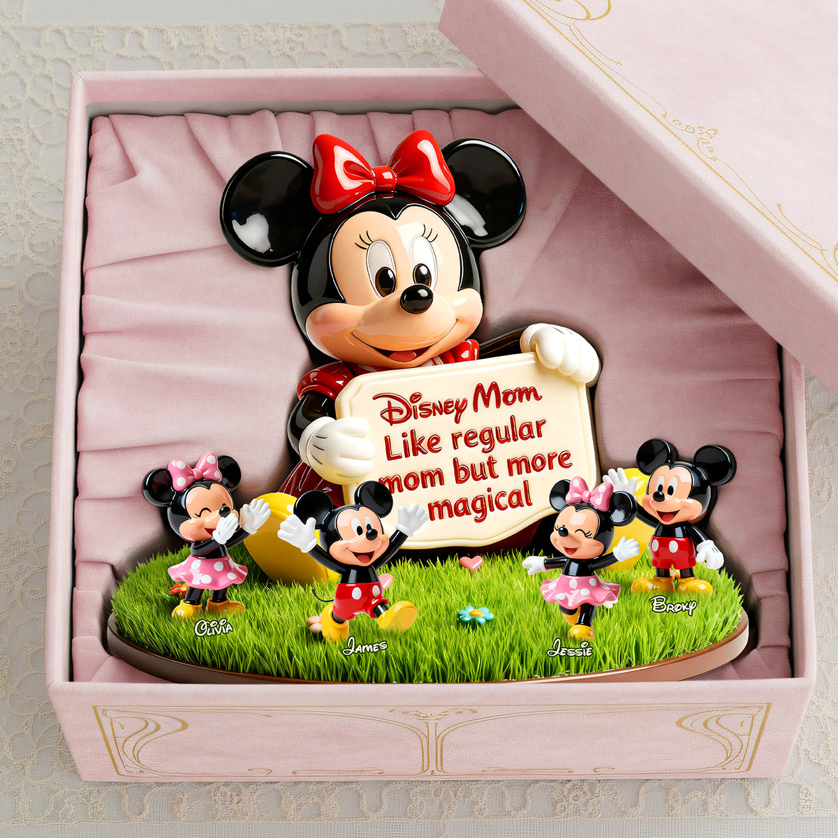 Festive Mom And Kids Acrylic Plaque - Personalized Gifts For Mom Plaque 04TOTA240226