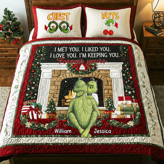Cheeky Couple Christmas Quilt Bed Set - Personalizef Gifts For Couple 05QHQN170925