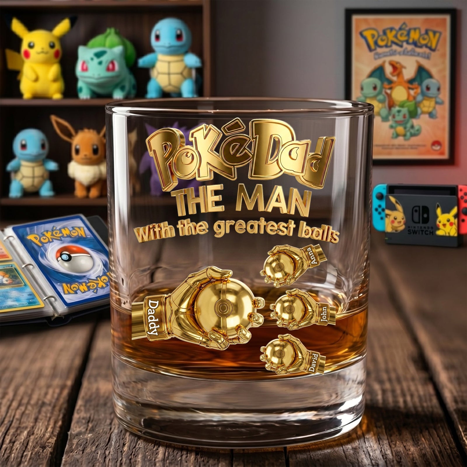 Pocket Monster Dad Fist Bump Glass- Personalized Gifts For Dads 03OHLU210526