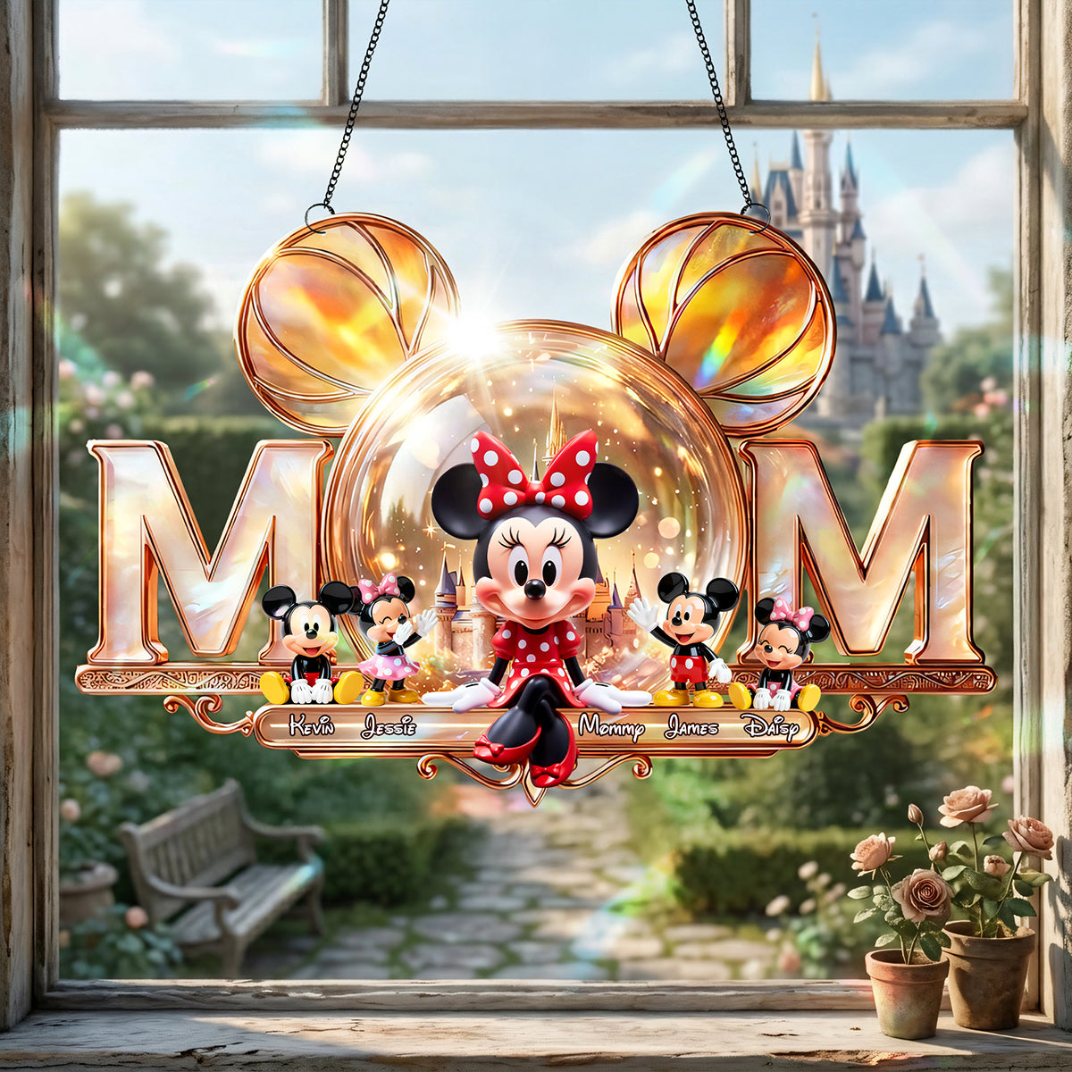 Cute Mom and Kids Suncatcher Ornament - Personalized Gifts For Mother 01tota170426