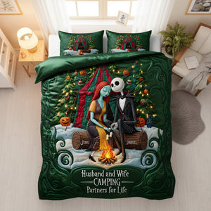 Camping Couples Quilt Bedding Set - Personalized Gifts For Couples 03PALU171125