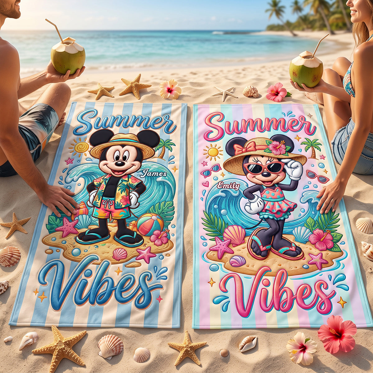 Summer Vibes Beach Towel - Personalized Gifts Beach Lovers 05pata250726
