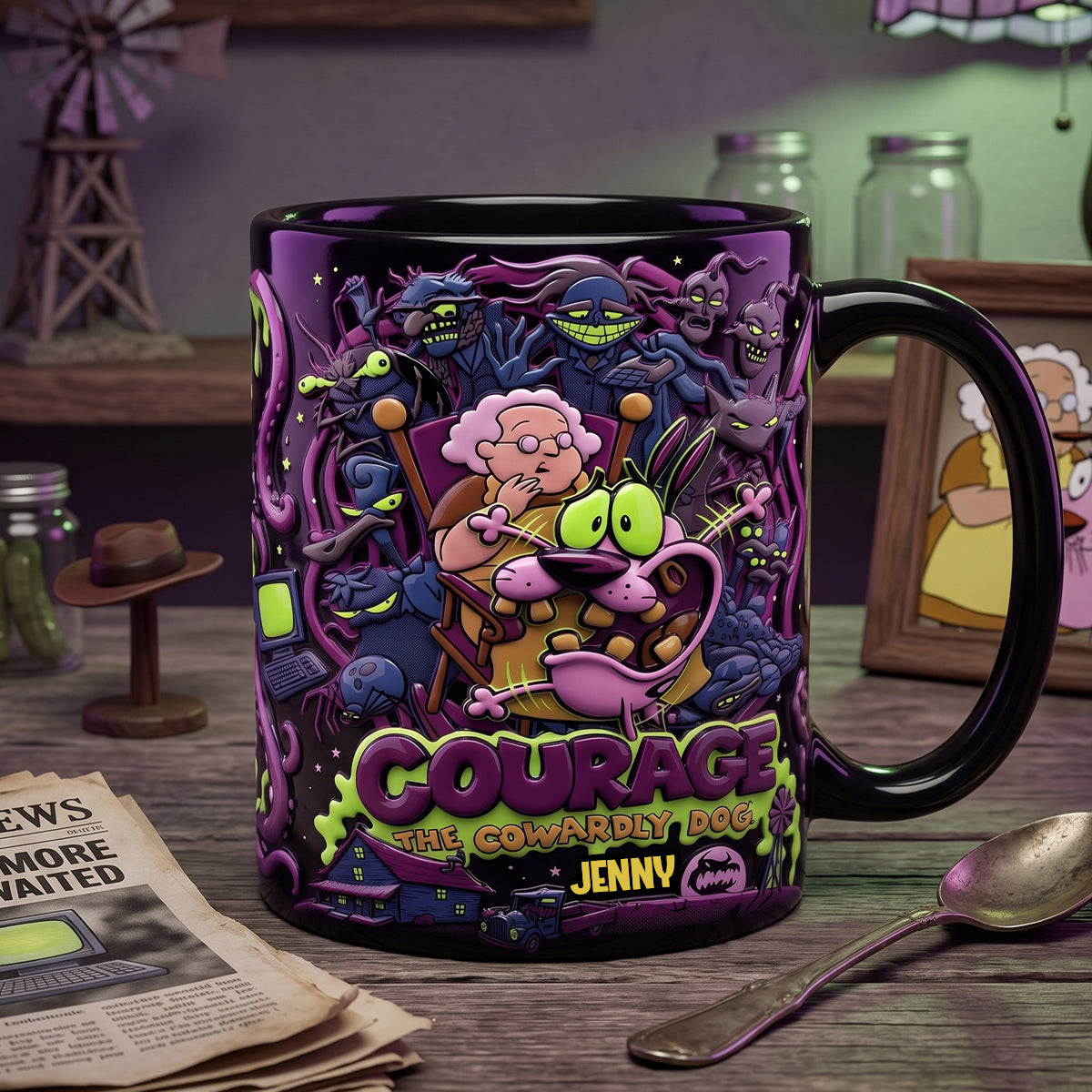Brave Little Dog Black Coffee Mug - Personalized Gifts 01patn150726